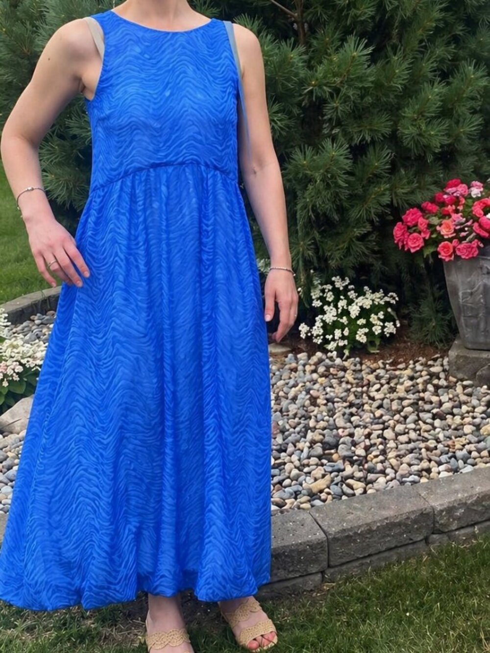 Inwear crincled chiffon blue empire dress